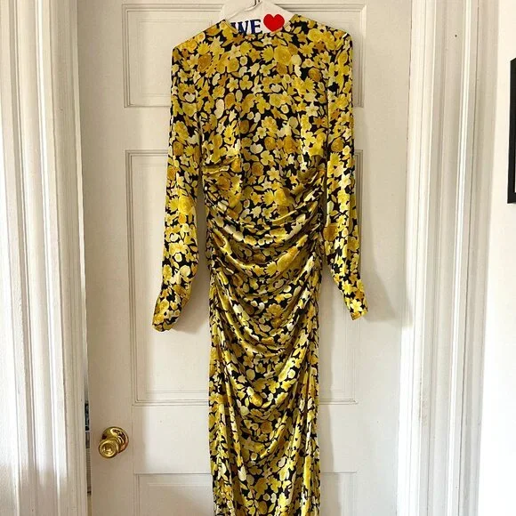 Ganni | Dresses | Ganni Ruched Silk Blend Floral Midi Dress | Poshmark Ganni | Dresses | Ganni Ruched Silk Blend Floral Midi Dress | Poshmark